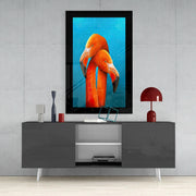 Flamingo’s met Verstrengelde Halzen – Glasschilderij