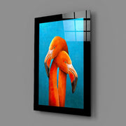 Flamingo’s met Verstrengelde Halzen – Glasschilderij