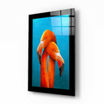 Flamingo’s met Verstrengelde Halzen – Glasschilderij