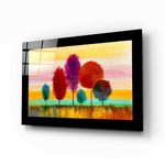 Pastelkleurige Bomen – Glasschilderij