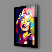 Marilyn Monroe in Popartstijl – Glasschilderij