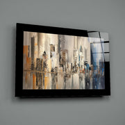 Abstracte Skyline van New York – Glasschilderij