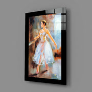 Ballerina aan de Barre in Olieverfstijl – Glasschilderij