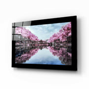 Sakura Bomen langs het Kanaal – Glasschilderij