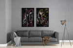 Cubist Abstract Portrait Glass Wall Art