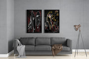 Cubist Abstract Portrait Glass Wall Art