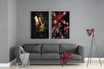 Man and Flower 2 Pieces Combine Glass Wall Art
