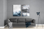 Blue Touches 2 Pieces Combine Glass Wall Art