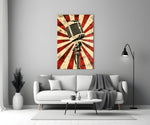 Vocal Icon Microphone Glass Wall Art