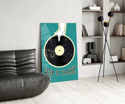 Classic Vinyl Record Glass Wall Art
