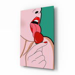 Pop Tongue Kiss Glass Wall Art