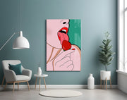 Pop Tongue Kiss Glass Wall Art