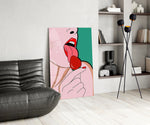 Pop Tongue Kiss Glass Wall Art