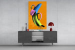 Pop Banana on Orange Glass Wall Art
