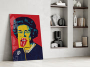 Pop Art Regal Queen Portrait Glass Wall Art