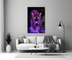Neon Leopard Glass Wall Art
