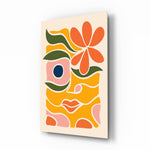 Abstract Floral Glass Wall Art
