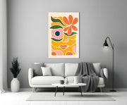 Abstract Floral Glass Wall Art