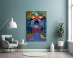 Psychedelic Goggles Glass Wall Art