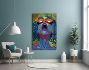Psychedelic Goggles Glass Wall Art