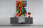 Vibrant 'Just Do It' Motivational Glass Wall Art