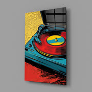 Vibrant Turntable Pop Glass Wall Art