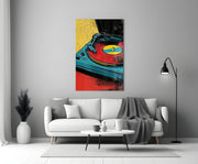 Vibrant Turntable Pop Glass Wall Art