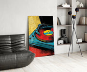 Vibrant Turntable Pop Glass Wall Art