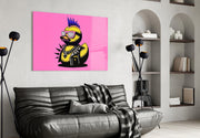 Punk Duck Pop Glass Wall Art