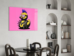 Punk Duck Pop Glass Wall Art