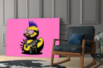 Punk Duck Pop Glass Wall Art