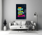 Vibrant Happiness Stack Glass Wall Art