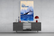 Whale Tail Flow Glass Wall Art