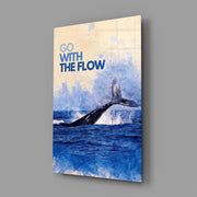 Whale Tail Flow Glass Wall Art