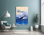 Whale Tail Flow Glass Wall Art