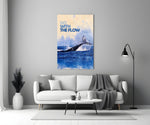 Whale Tail Flow Glass Wall Art
