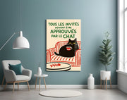 Approved by the Cat Glass Wall Art