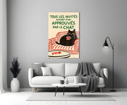 Approved by the Cat Glass Wall Art