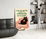 Approved by the Cat Glass Wall Art