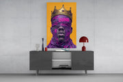 Royal Blindfolded King Glass Wall Art