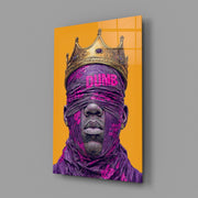 Royal Blindfolded King Glass Wall Art