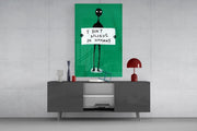 Alien Disbelief Sign Glass Wall Art