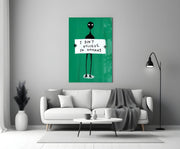Alien Disbelief Sign Glass Wall Art