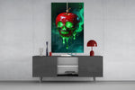 Poisoned Apple Skull Glass Wall Art
