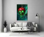 Poisoned Apple Skull Glass Wall Art