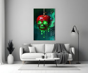 Poisoned Apple Skull Glass Wall Art