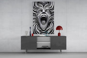 Spiral Scream Glass Wall Art