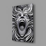 Spiral Scream Glass Wall Art