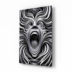 Spiral Scream Glass Wall Art