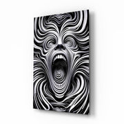 Spiral Scream Glass Wall Art